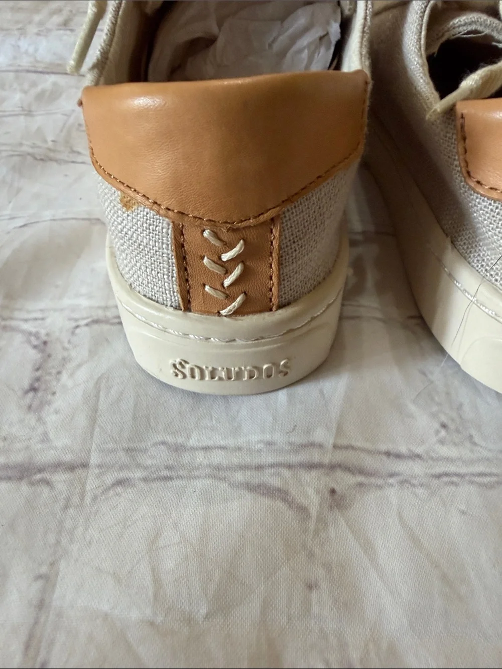 Soludos Women's Ibiza Linen Casual Sneakers - Light Gray Size 7.5 New